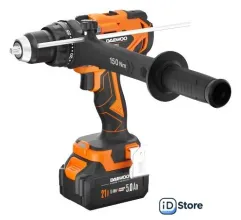 Ударная дрель-шуруповерт Daewoo Power DAA 7521Li Set (с 2-мя АКБ, кейс)