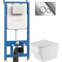 Унитаз подвесной Grossman GR-4410SQ 900.K42.01.000 Style 700.K45.05.10M.10M (хром глянцевый)