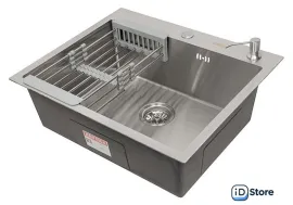 Кухонная мойка ARFEKA ECO AR мойка 600500, коландер, дозатор SATIN