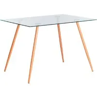 Кухонный стол TetChair Sophia 80x110x75 металл/стекло/бук (прозрачный)