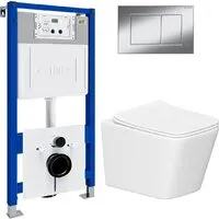 Унитаз подвесной Lauter Square 21901001 кнопка 219701J (скрытое крепление)