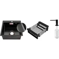 Кухонная мойка Schtoff Best Decor Black 5050 коландер KR-1 Black дозатор SD-1 Black