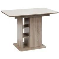 Кухонный стол Трия Мюнхен Тип 1 (дуб сонома трюфель/стекло глянцевое бежевое)