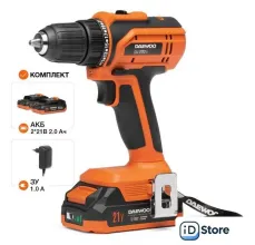 Дрель-шуруповерт Daewoo Power DAA 2122Li Set (с 2-мя АКБ, кейс)
