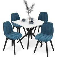 Обеденная группа Sheffilton SHT-DS321 (белый шагрень/тихий океан/черный)