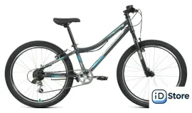 Велосипед Forward Titan 24 1.0 2022 (темно-серый/бирюзовый)