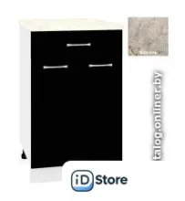 Шкаф напольный Кортекс-мебель Корнелия Лира НШ50р1ш (черный/марсель)