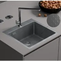 Кухонная мойка Roxen Snake 560220-50-S (5048) сатин/текстурная поверхность (с коландером и дозатором)