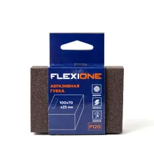 Губка абразивная 4-х стр, 100x70x25мм Р120 Flexione