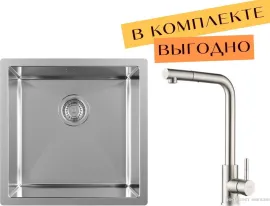 Кухонная мойка ZorG ZRN 4545 Premium cмеситель Mars Premium Satin