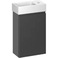 Мебель для ванных комнат Wellsee Тумба под умывальник 2 в 1 WC Area 221802001 (тумба/матовый темно-серый, раковина/глянцевый белый, без ножек)