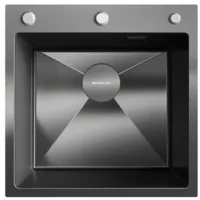 Кухонная мойка Ulgran Steel 50x50 (вороненая сталь)