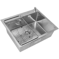 Кухонная мойка ARFEKA ECO AR мойка 600500, коландер F, дозатор SATIN DECOR
