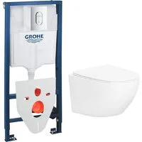 Унитаз подвесной Lauter Sulzdorf GROHE Rapid SL 39504000 панель GROHE 37131000 (белый с микролифтом)