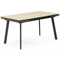 Обеденный стол Notta Норман 120-180х80 (okara light yellow/черный)