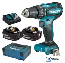 Ударная дрель-шуруповерт Makita DHP485RTJ (с 2-мя АКБ 5 Ач, кейс)