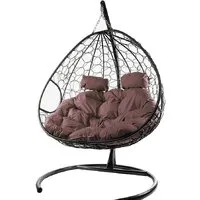 Подвесное кресло M-Group Для двоих 11450205 (коричневый ротанг/коричневая подушка)