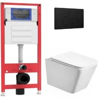 Унитаз подвесной Oliveeka OL-MQ-003 OL-5014 OL-R22-MB (черный матовый)