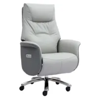 Офисное кресло-реклайнер SitUp LORAN chrome (экокожа Grey)