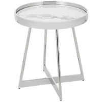 Журнальный столик Stool Group Гера 50x50 / EET-280 (белый/серебристый)