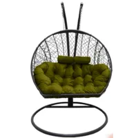 Кресло садовое Craftmebel Кокон Двойной (графит/зеленый)