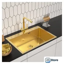 Кухонная мойка ARFEKA ECO AR 700500 GOLD PVD NANO DECOR
