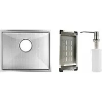 Кухонная мойка Schtoff Undermount Best Decor Silver 5545 коландер K-1 BLACK дозатор SD-1 SILVER