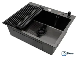 Кухонная мойка ARFEKA ECO AR мойка 600500, роллер-мат, дозатор Black