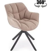 Стул с подлокотниками Halmar K610 (бежевый/черный)