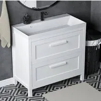Мебель для ванных комнат Vela Тумба под умывальник Vela Фаворит массив 100Н (белый) под Bazis TU68106