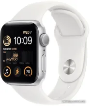 Умные часы Apple Watch SE 2 40 мм (алюминиевый корпус, серебристый/белый, спортивный силиконовый ремешок M/L)