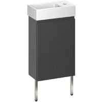 Мебель для ванных комнат Wellsee Тумба под умывальник 3 в 1 WC Area 221802003 (тумба/матовый темно-серый, раковина/глянцевый белый, ножки/нержавеющая сталь)
