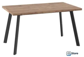 Кухонный стол Мамадома Borg-140 раздвижной 140-180х85 (дуб веллингтон/черный)