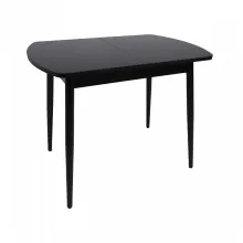 Стол раздвижной со стеклом Listvig ВИНЕР Mini R 94(126)6475, черный / черный