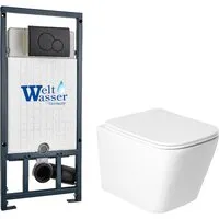 Унитаз подвесной с инсталляцией Saniteco KW-9004WS Marberg 507 RD MT-BL Marberg 507