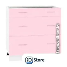 Шкаф напольный Кортекс-мебель Корнелия Лира НШ80р3ш без столешницы (розовый)