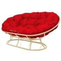 Диван садовый M-Group Мамасан / 12100506 (бежевый/красная подушка)