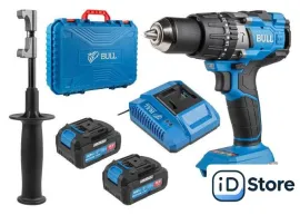 Ударная дрель-шуруповерт Bull SR 1805 (с 2-мя АКБ 4 Ah, кейс)
