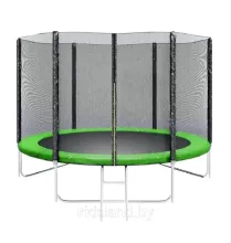 Батут SKYJUMP PRO 10ft зелёный (312 cм УСИЛЕННЫЙ) с внешней сеткой безопасности и лестницей