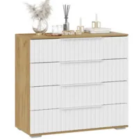 Комод Трия Хилтон (дуб крафт золотой/белый матовый)