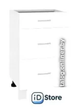 Шкаф напольный Кортекс-мебель Корнелия Лира НШ60р3ш без столешницы (белый)