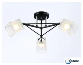 Люстра средней высоты Ambrella light TR303072/3 BK/CH/FR (черный/хром/белый матовый)