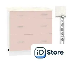 Шкаф напольный Кортекс-мебель Корнелия Лира НШ80р3ш (капучино/королевский опал)