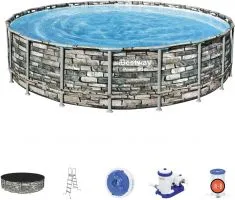 Каркасный бассейн Bestway Power Steel Камень 56883 (610x132)