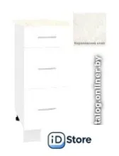 Шкаф напольный Кортекс-мебель Корнелия Лира НШ30р3ш (белый/королевский опал)