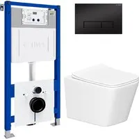 Унитаз подвесной Lauter Square 21901001 кнопка 219704HD (скрытое крепление)