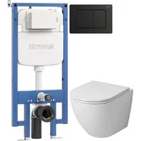 Унитаз подвесной Grossman GR-4455SQ 900.K42.01.000 Classic 700.K45.04.21M.21M (черный матовый)