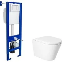Унитаз подвесной Saniteco KW-9005W Berges АТОМ 410 040333 (с кнопкой)