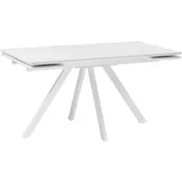 Кухонный стол Notta Вилли 140/200x80 (белый мрамор/белый)