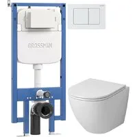 Унитаз подвесной Grossman GR-4455SQ 900.K42.01.000 Classic 700.K45.04.01M.01M (белый матовый)